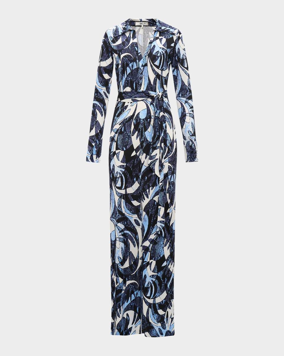 Caprera Abstract-Print Column Maxi Dress
